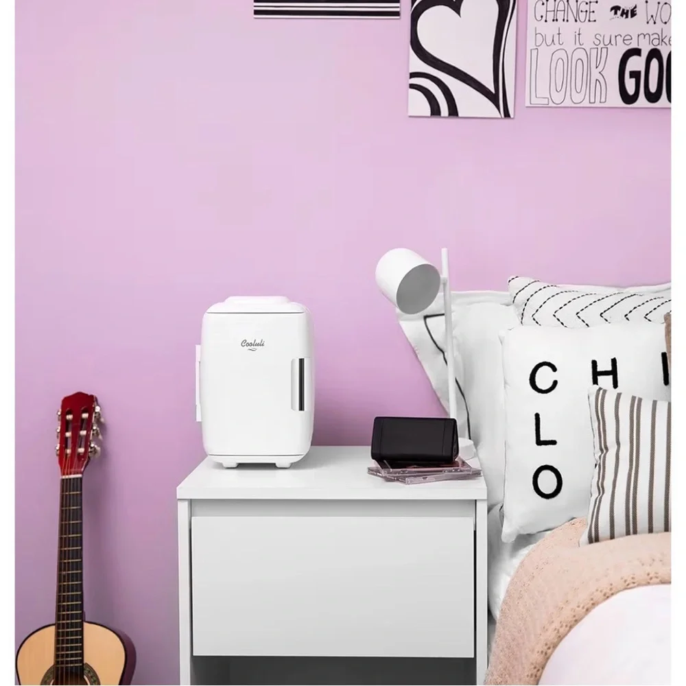 Cooluli White Mini Fridge for Car, Office, Dorm, Desk, Like New - Picture 10 of 11